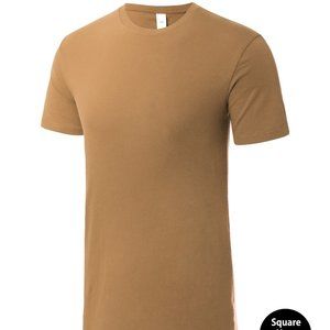 Faction Short Sleeved High-Low Square Hem T-Shirt Tan